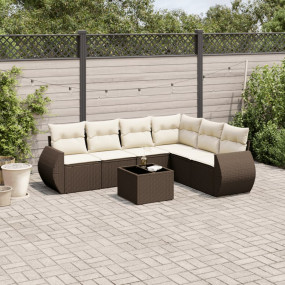 Garden Sofa Set Brown and Cream