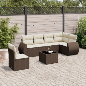Garden Sofa Set Brown and Cream White