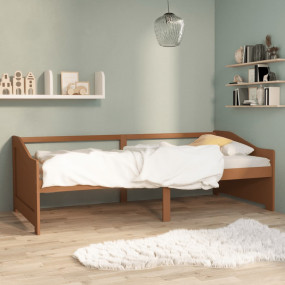 Day Bed Honey brown Solid pine wood 3-Seater