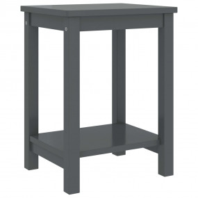 Bedside Cabinet Dark Gray Solid Pinewood Small Storage