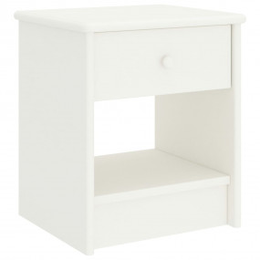Bedside Cabinet White Solid Pine Wood Small Bedside Cab...