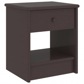 Bedside Cabinet Dark Brown Solid Pine Wood Small Bedsid...