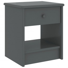 Bedside Cabinet Dark grey Solid pine wood Compact Bedsi...