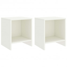 Bedside Cabinet Set of 2 White Solid pinewood Bedside C...