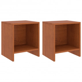 Bedside Cabinet Set of 2 Honey brown Solid pinewood