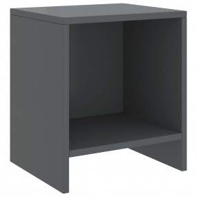 Bedside Cabinet Set of 2 Dark grey Solid pinewood Small