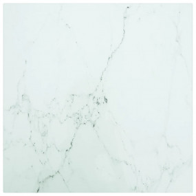 Table Top White Tempered Glass 15.7 x 15.7 in Heat-resi...