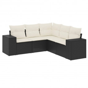 Garden Sofa Set Black and Cream