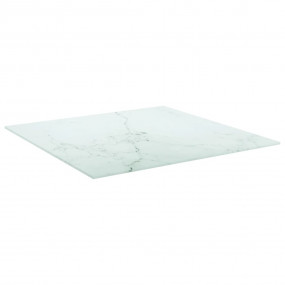 Table Top White Tempered Glass Pattern Table Top Square