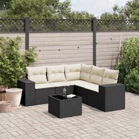 Garden Sofa Set Black, Cream White