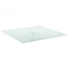 Table Top White Tempered Glass 27.6 x 27.6 in Pattern T...