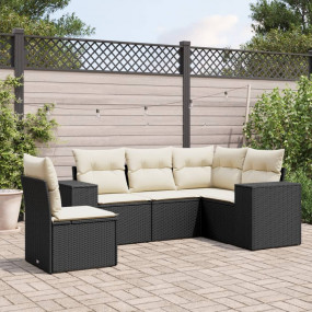 Garden Sofa Set Black, Cream White
