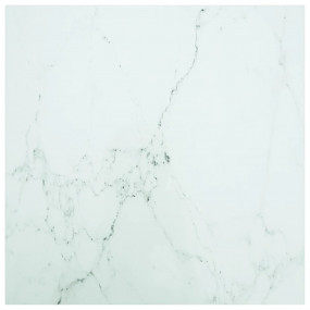 Table Top White with marble design Tempered Glass 31.5i...