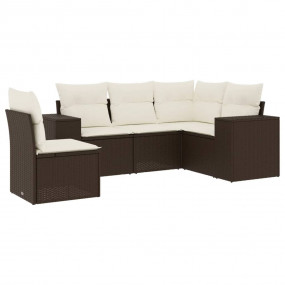 Garden Sofa Set Brown PE rattan Large Adjustable Feet