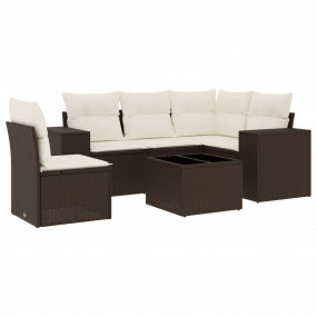 Garden Sofa Set Brown, Cream White