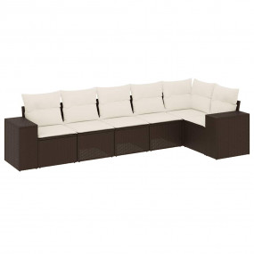 Garden Sofa Set Brown, Cream White