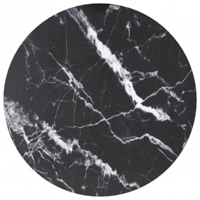 Table Top Black with white marble design Tempered glass