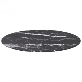 Table Top Black with marble pattern Tempered glass 27.6...