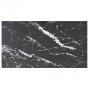 Table Top Marble Black Tempered Glass 47.2x25.6 in Patt...