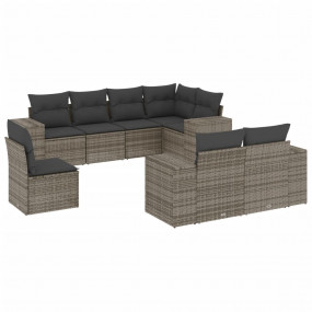 Garden Sofa Set Grey PE rattan Large Adjustable Feet