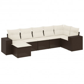 Garden Sofa Set Brown, Cream White