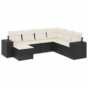 Garden Sofa Set Black, Cream White