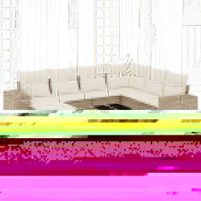 Garden Sofa Set Beige PE rattan Large Adjustable Feet