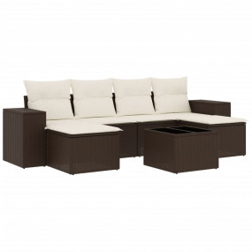 Garden Sofa Set Brown, Cream White