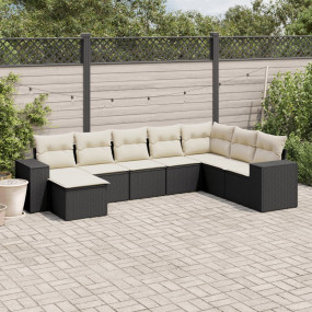 Garden Sofa Set Black, Cream White