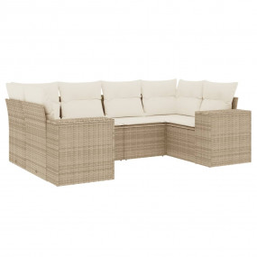 Garden Sofa Set Beige PE rattan Large Adjustable Feet
