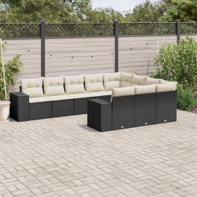 Garden Sofa Set Black, Cream White