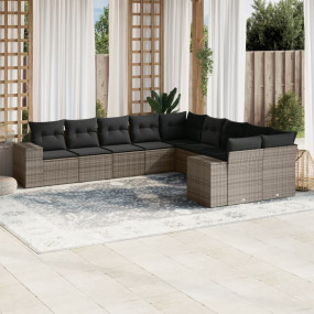 Garden Sofa Set Grey PE wicker Large Modular Garden Sof...