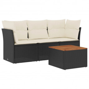 Garden Sofa Set Black and cream white