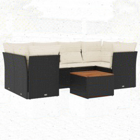 Garden Sofa Set Black PE rattan Medium Modular Garden S...