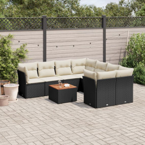 Garden Sofa Set Black, Cream White