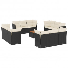 Garden Sofa Set Black, Cream White