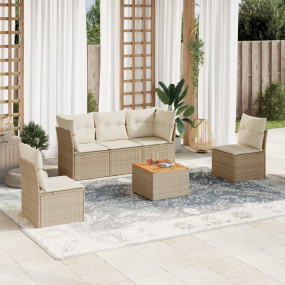 Garden Sofa Set Beige PE rattan Large Modular Garden So...