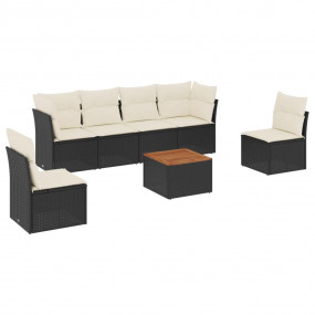 Garden Sofa Set Black and cream white