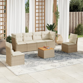 Garden Sofa Set Beige and Cream White