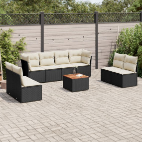 Garden Sofa Set Black and cream white
