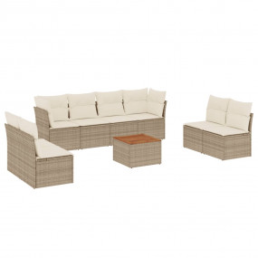 Garden Sofa Set Beige and brown