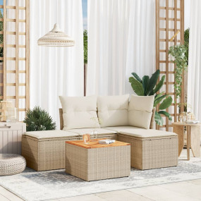 Garden Sofa Set Beige, Cream, Brown