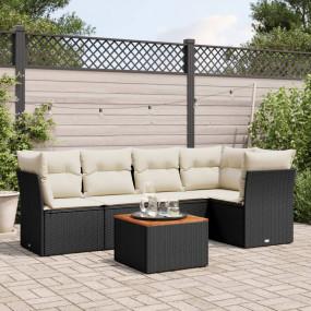 Garden Sofa Set Black, Cream White, Brown
