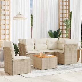 Garden Sofa Set Beige and brown