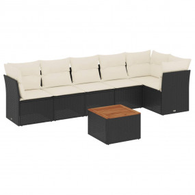 Garden Sofa Set Black and brown, Cream white cushions