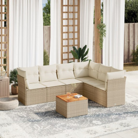 Garden Sofa Set Beige and brown