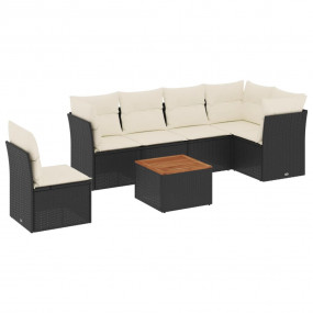 Garden Sofa Set Black, Cream White, Brown