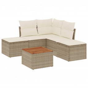 Garden Sofa Set Beige PE rattan Large Modular Garden So...