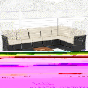 Garden Sofa Set Black and Cream White