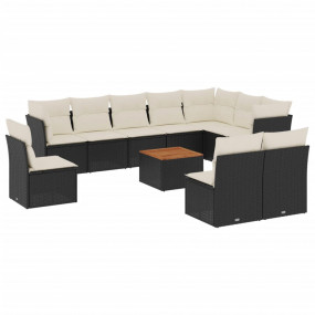 Garden Sofa Set Black, Cream White